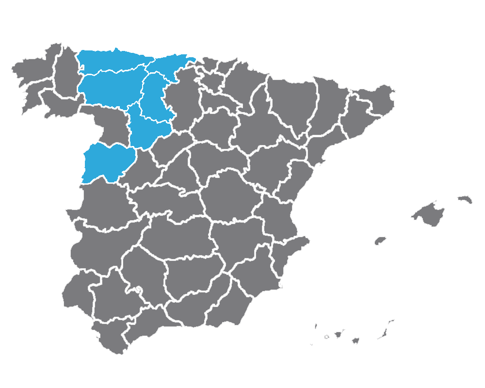 Mapa de España con las delegaciones de COMFRIBER